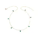 Emerald Bezel Set Pear Shape Chain Necklace