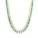 Emerald Cut Dot and Dash Necklace