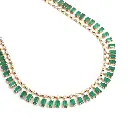 Emerald Cut Dot and Dash Necklace