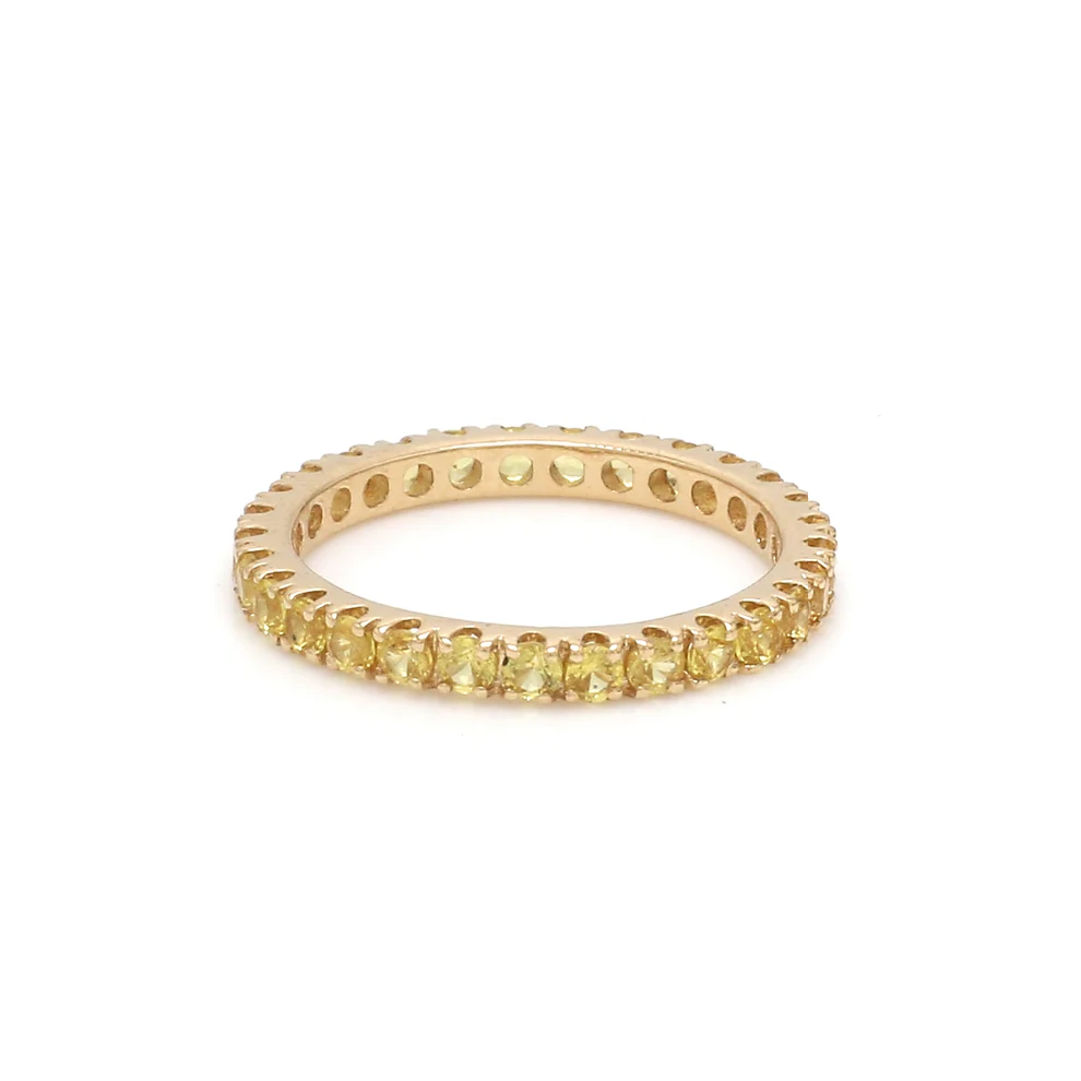 Yellow Sapphire Thin Eternity Band