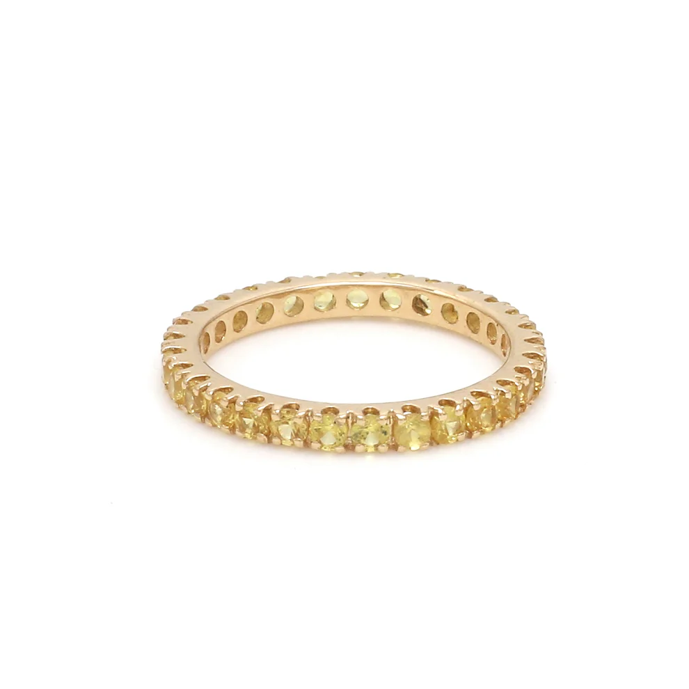 Yellow Sapphire Thin Eternity Band