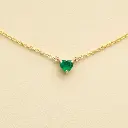 Emerald Heart Link Chain Necklace