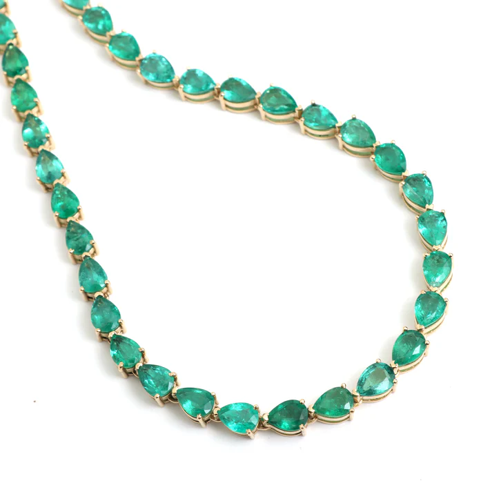 Emerald pear shape necklace