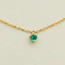 Emerald Prong Set Heart Shape Chain Necklace