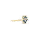 Small Blue Sapphire & Diamond Flower Stud