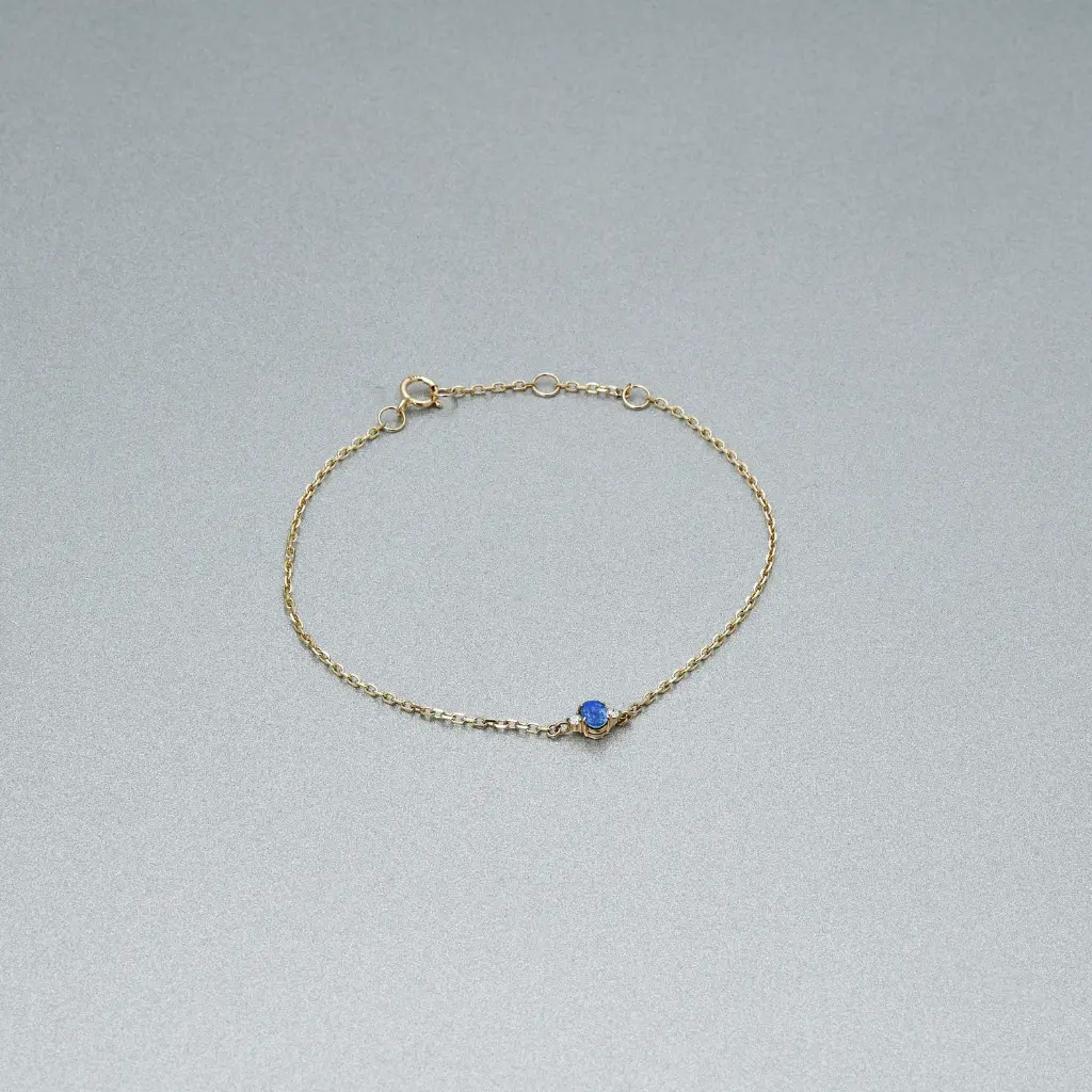 Diamond & Blue Sapphire Dainty Bracelet