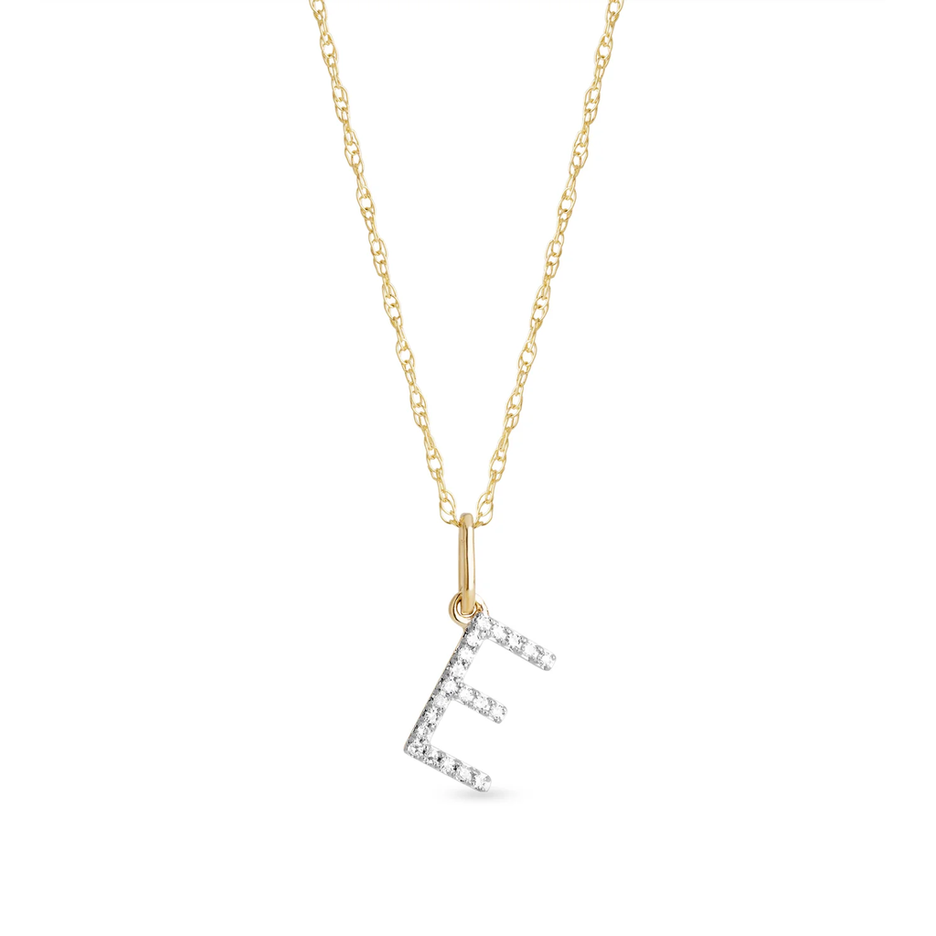 Big Pave Diamond Initial Charm Necklace