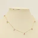 Pink Sapphire Bezel Set Heart Shape Chain Necklace