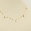 Pink Sapphire Bezel Set Heart Shape Chain Necklace