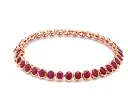 Ruby Oval Bezel Set Tennis Bracelet