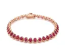 Ruby Oval Bezel Set Tennis Bracelet