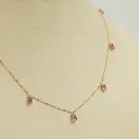 Pink Sapphire Emerald Cut Chain Necklace