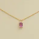 Pink Sapphire Emerald Cut Chain Necklace