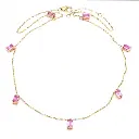 Pink Sapphire Emerald Cut Chain Necklace