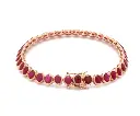 Ruby Oval Bezel Set Tennis Bracelet