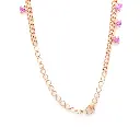 Pink Sapphire Heart Link Chain Necklace