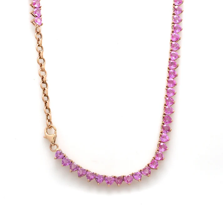 Pink sapphire heart necklace