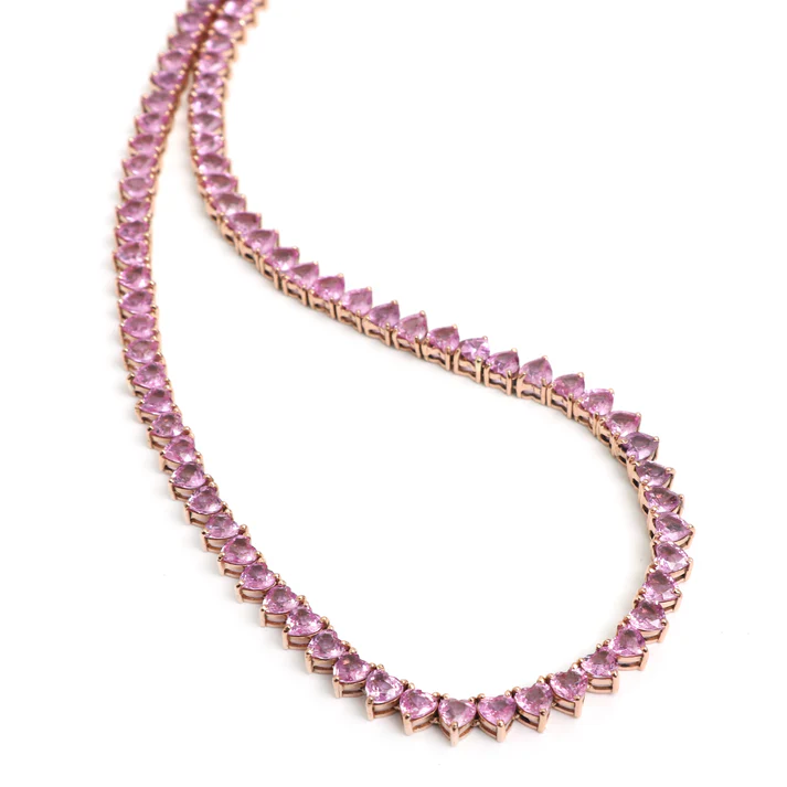 Pink sapphire heart necklace