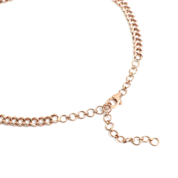 Pink sapphire Mix Shape Link Chain Necklace