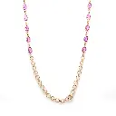 Pink Sapphire Oval Rose Cut Necklace