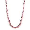 Pink Sapphire Upside Down Heart Tennis Necklace