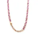 Pink Sapphire Upside Down Heart Tennis Necklace