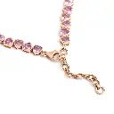 Pink Sapphire Upside Down Heart Tennis Necklace