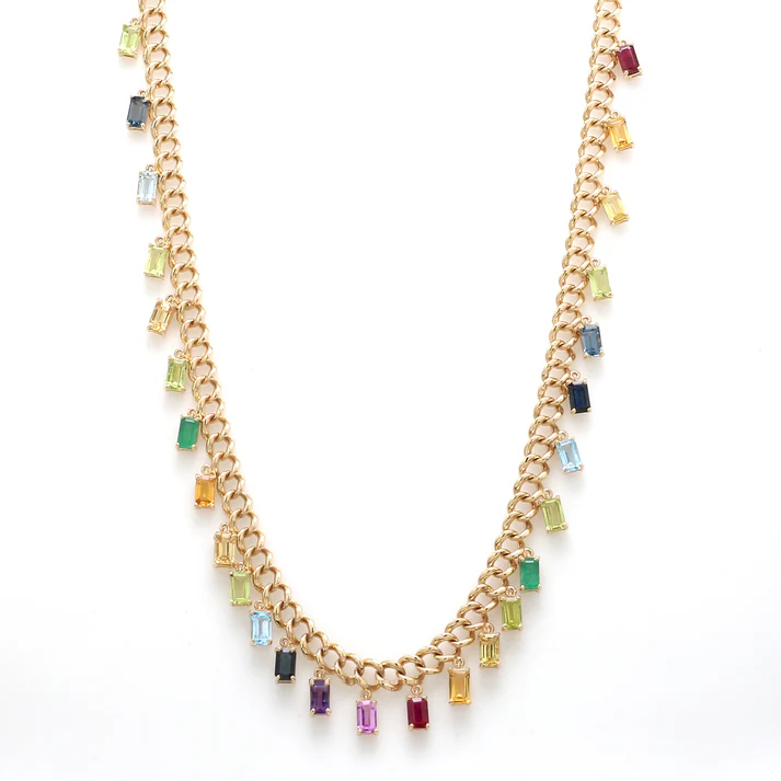 Rainbow Sapphire Choker Necklace