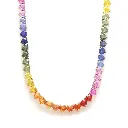 Rainbow Sapphire 5MM Heart Necklace