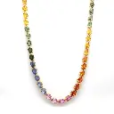 Rainbow Sapphire Big Pear Tennis Necklace