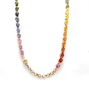 Rainbow Sapphire Big Pear Tennis Necklace