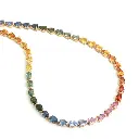 Rainbow Sapphire Big Pear Tennis Necklace