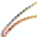 Rainbow Sapphire Big Pear Tennis Necklace