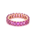 Pink Sapphire Oval Eternity Band Ring