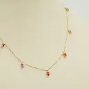 Rainbow Sapphire Emerald Cut Chain Necklace