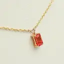 Rainbow Sapphire Emerald Cut Chain Necklace