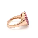 Pink Sapphire Iced Out Heart Ring