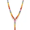 Rainbow Sapphire Heart Y Necklace