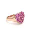 Pink Sapphire Iced Out Heart Ring