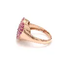 Pink Sapphire Iced Out Heart Ring