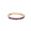 Amethyst Diamond Half & Half Ring