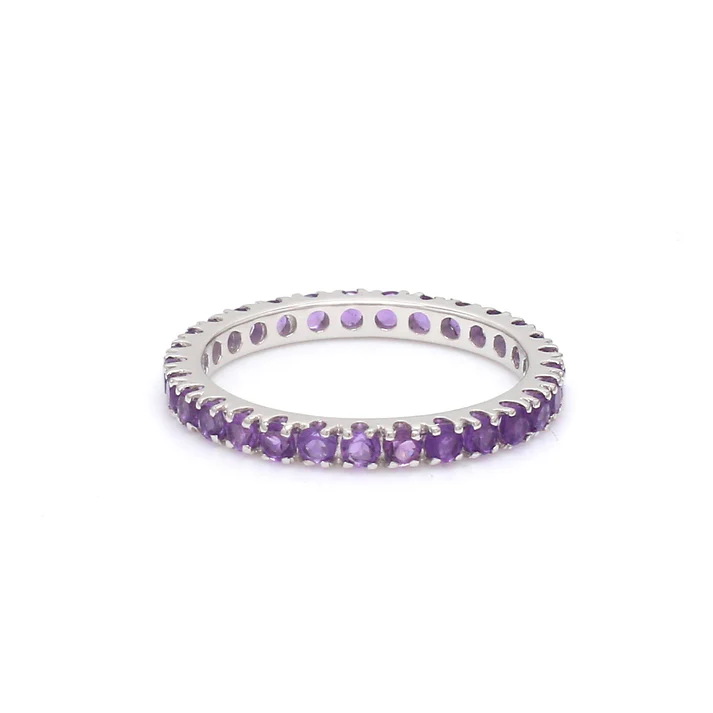 Amethyst Thin Eternity Band Ring