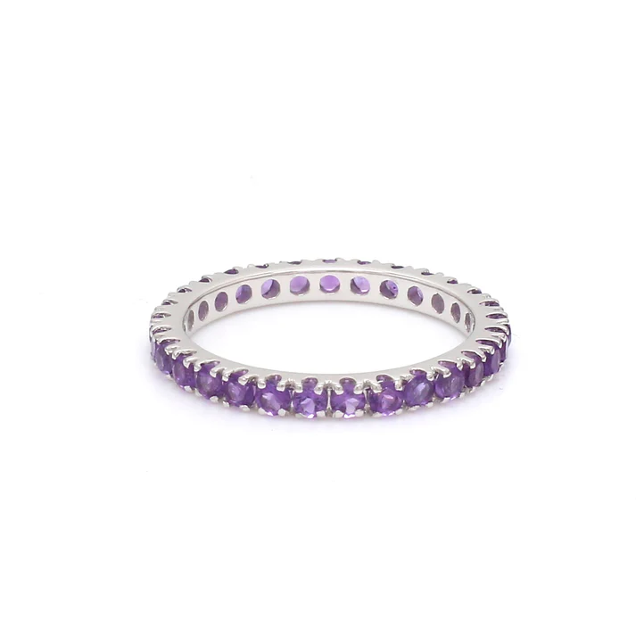 Amethyst Thin Eternity Band Ring