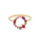 Pink Sapphire & Ruby Open Circle Ring