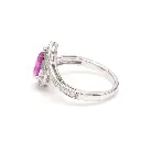 Pink Sapphire Solitaire Pear Diamond Ring