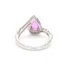 Pink Sapphire Solitaire Pear Diamond Ring