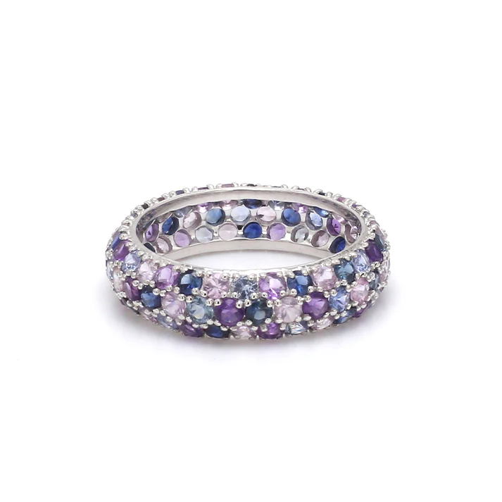 Blue Pink Purple Gemstone Ring