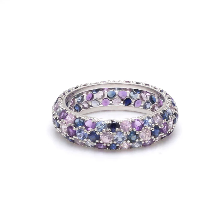 Blue Pink Purple Gemstone Ring