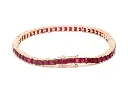 Ruby Princess Cut Channel Set Tennis Bracelet