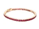 Ruby Princess Cut Channel Set Tennis Bracelet